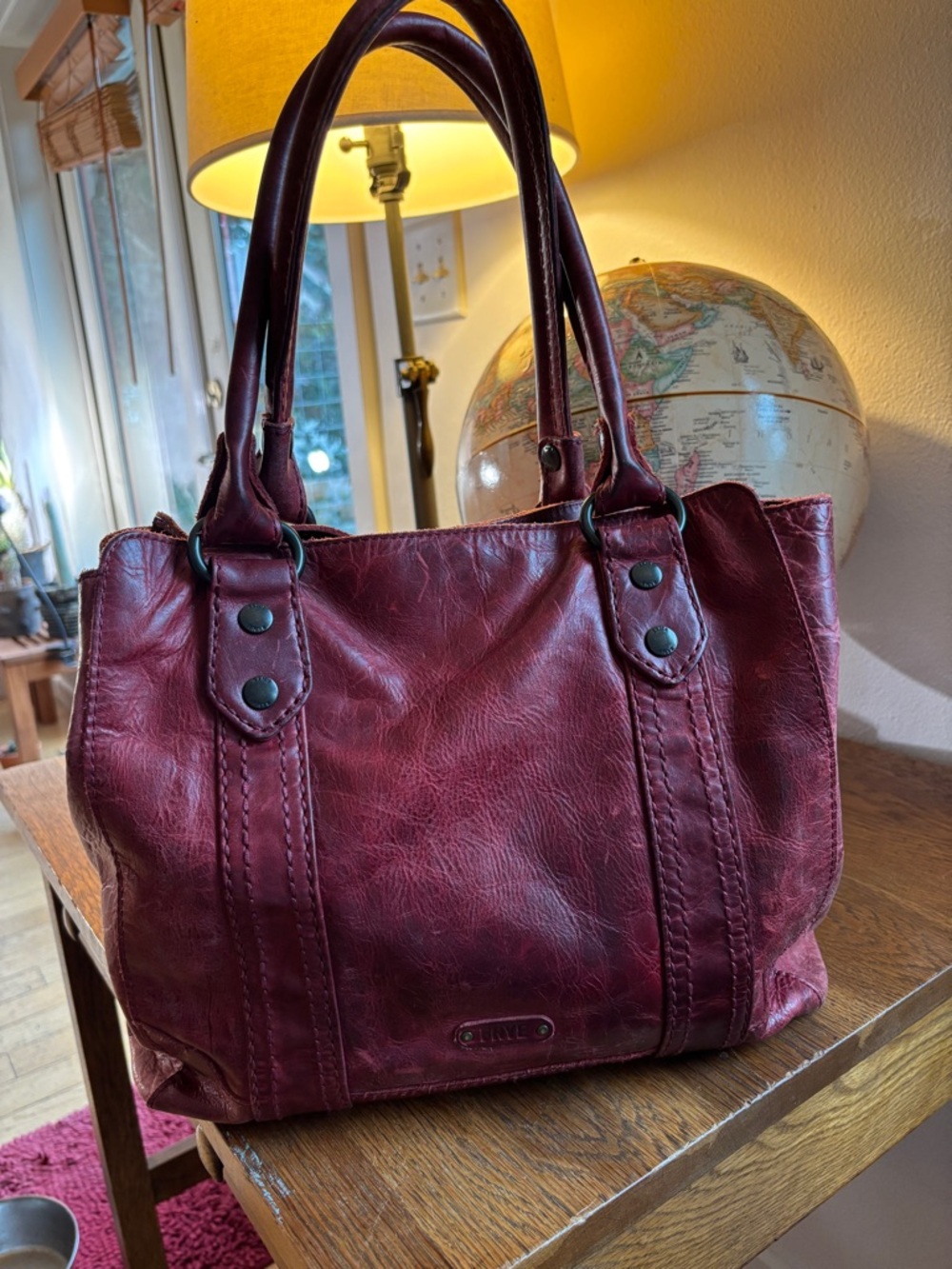Frye Red Leather Tote Bag
